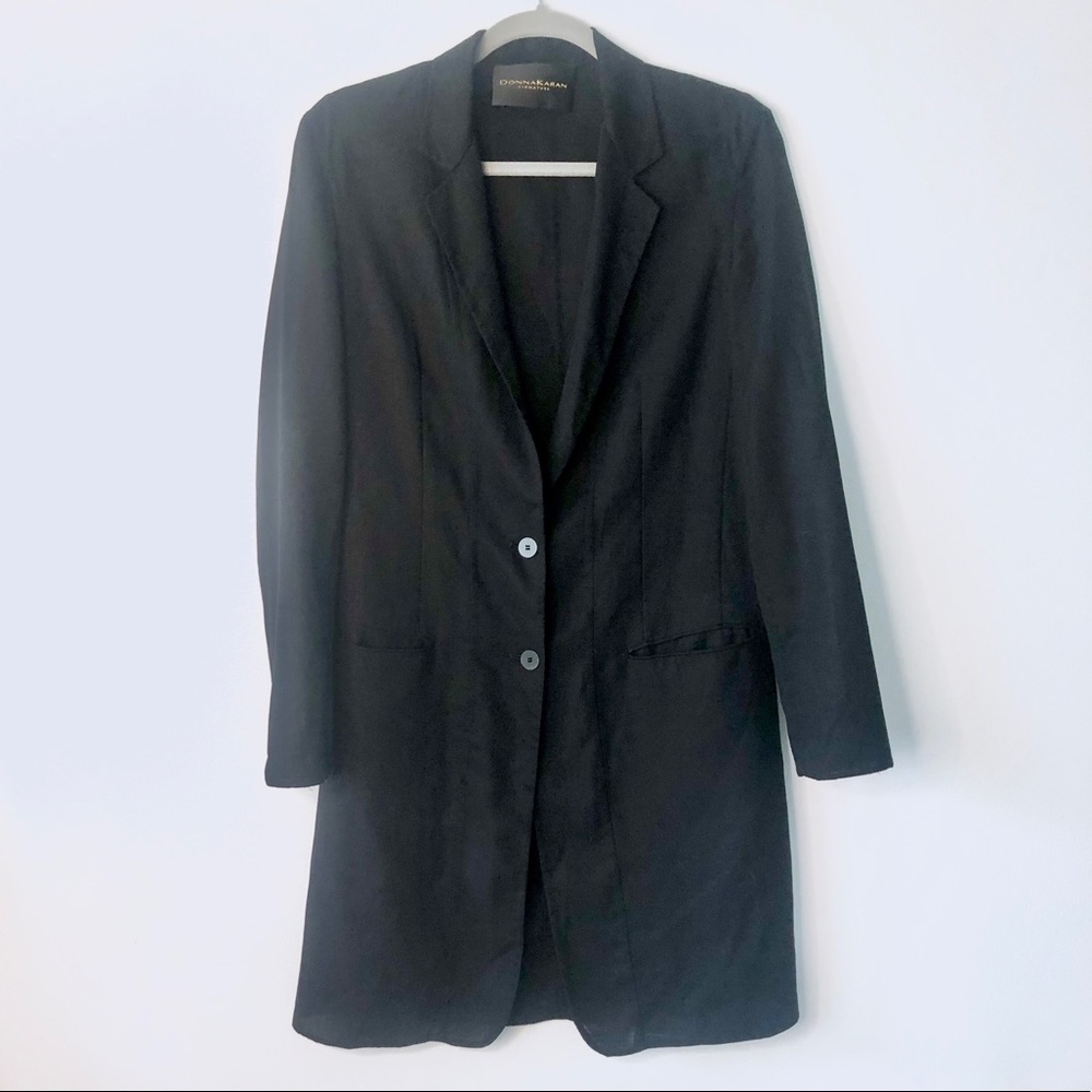 Donna Karan Signature Long Black Blazer